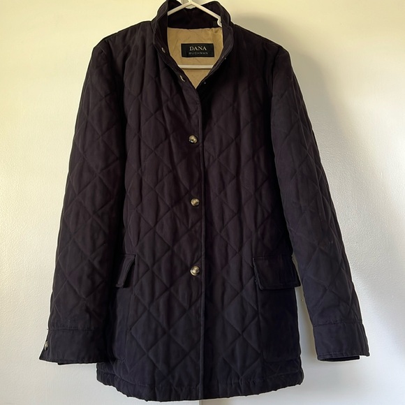Dana Buchman Jackets & Blazers - Dana Buchman Women’s Black Jacket Size L Quilted Car Coat Inside Pockets Lined